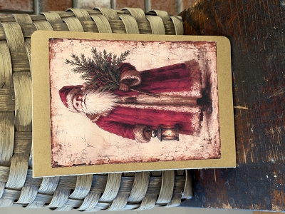 Folk Art Santa Christmas Notepad 60 Pages 8.5